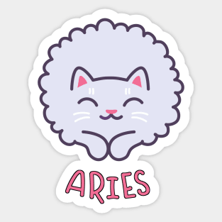 Funny Aries Cat Horoscope Tshirt - Astrology and Zodiac Gift Ideas! Sticker